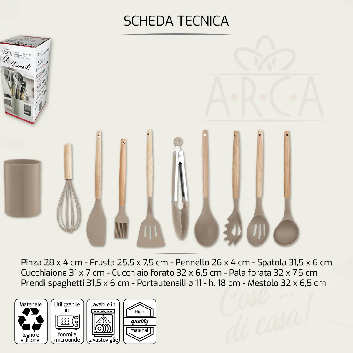 Set 10 Utensili Da Cucina In Silicone - immagine 3