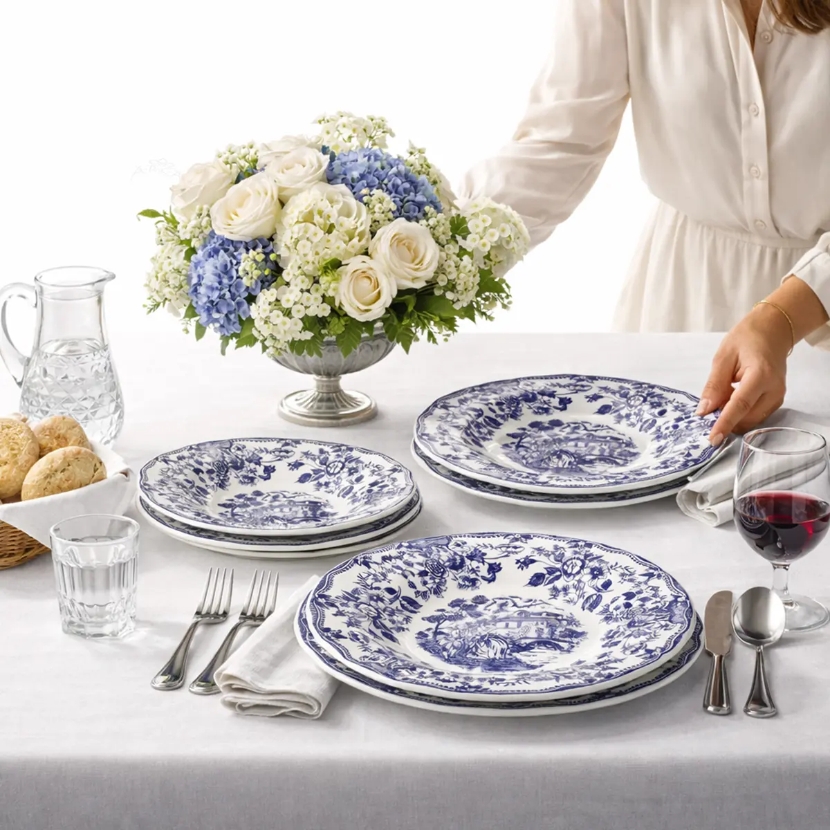 Piatti Linea Inglese Blu In Porcellana - immagine 6