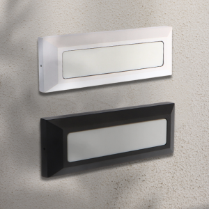 Segnapasso LED rettangolare per parete Bianco/Nero 5w IP54 – De Sanctis Light & Design