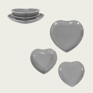 Piatto Forma Cuore Grigio
