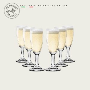 Set 6 Calici Flute In Vetro Bormioli Calypso 11cl