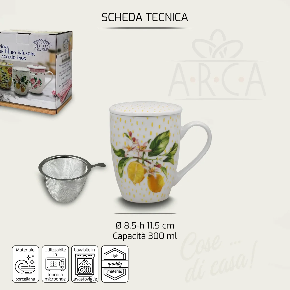 Tisaniere Con Filtro Flowers 30Cl In Porcellana - immagine 3