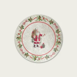 Tovaglietta Santa Claus Ø38 cm In Similpelle