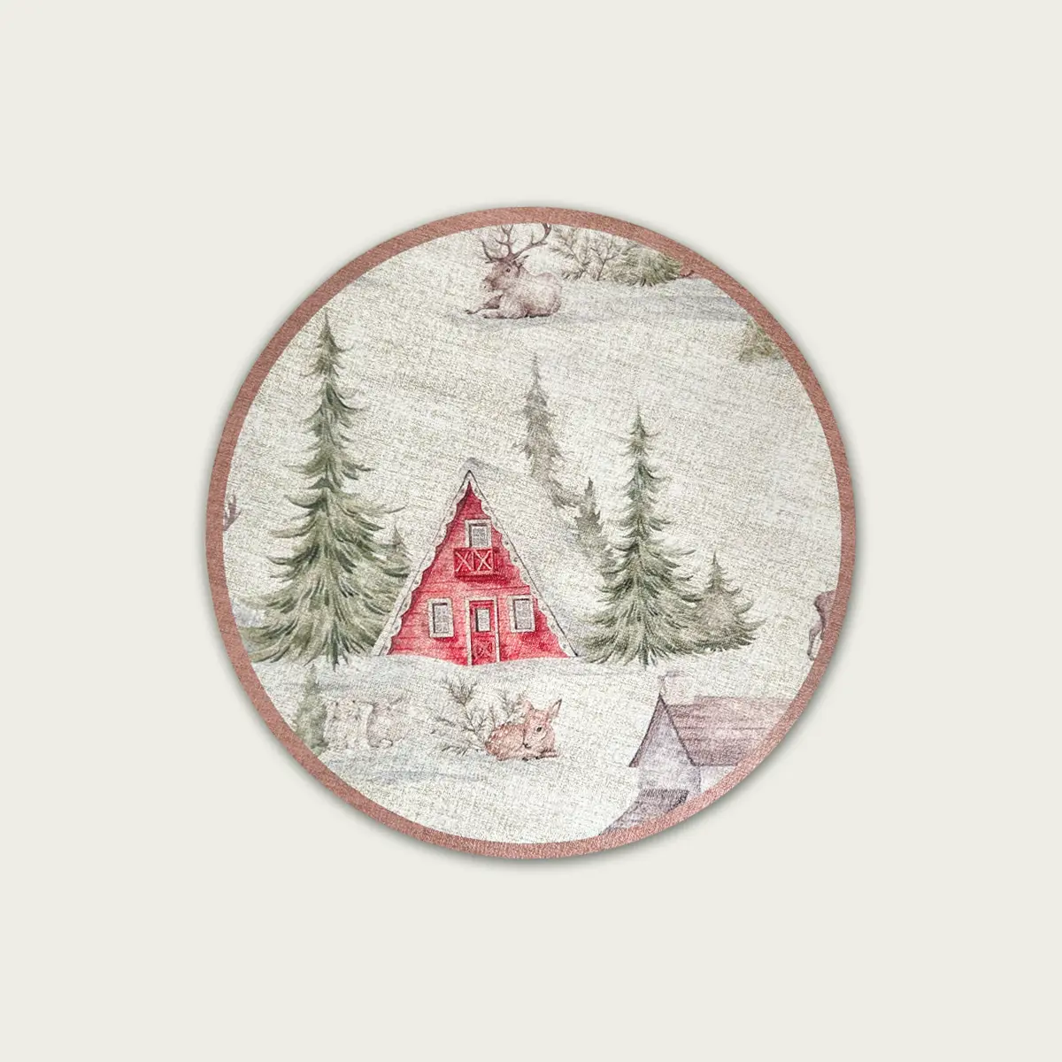 Tovaglietta Christmas Land Ø38 cm In Similpelle