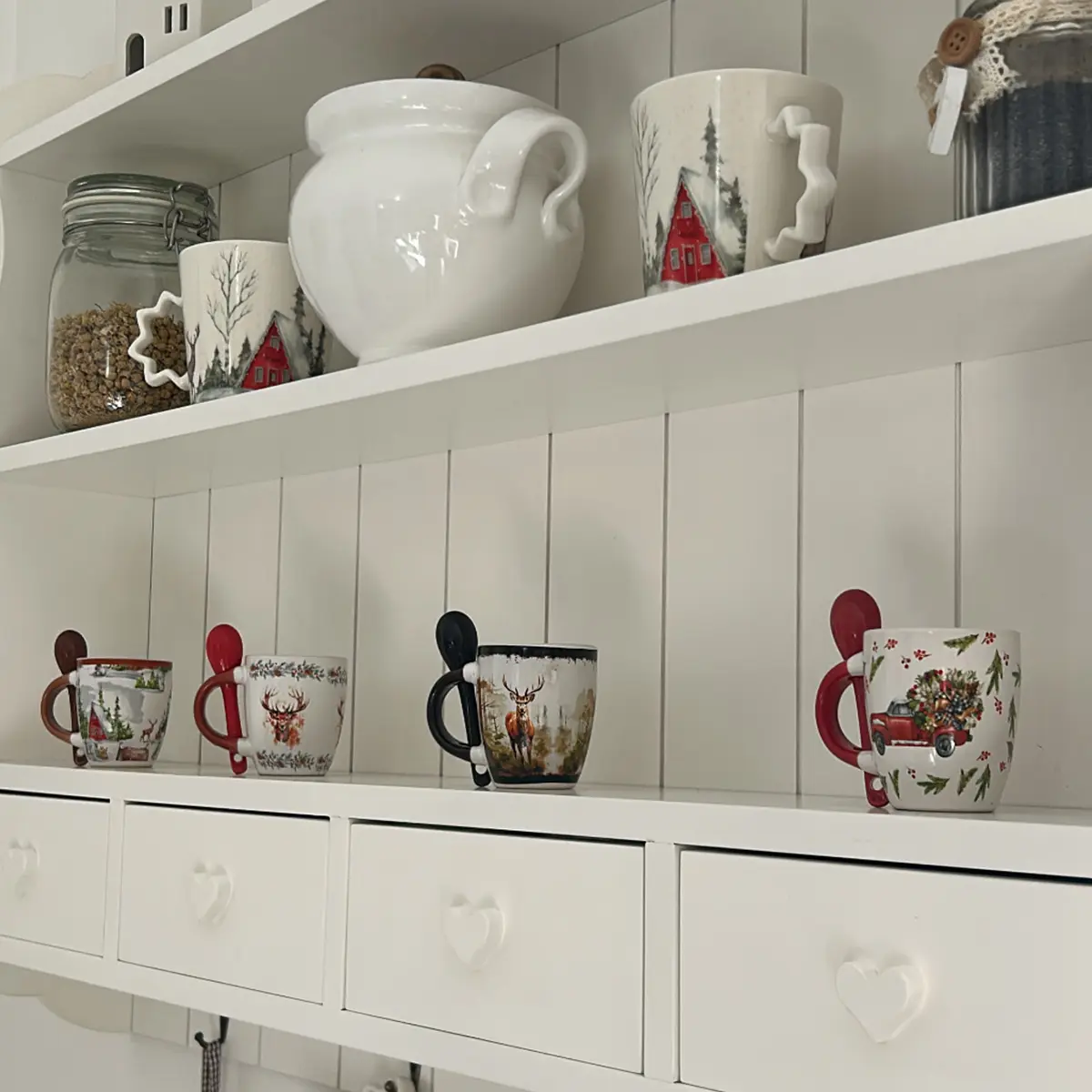 Set 4 Tazze Caffè Con Cucchiaino Winter - immagine 4