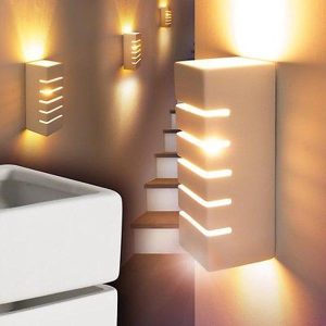 Applique in gesso lampada a parete moderno attacco G9 5 tagli wall light a muro Art.3016