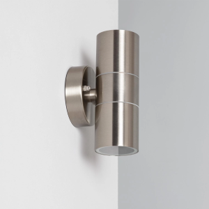 Applique da Parete Per Esterni Biemissione Acciaio Satin – de Sanctis Light & Design