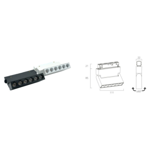 Faretto Darklight magnetico orientabile ottico tondo CRI 95 6W – Ledco