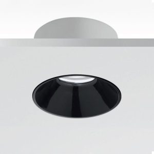 Faretto a incasso in gesso con cover nero lucido GU10 Astra R – Gea Led