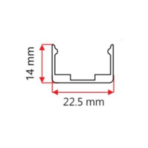 Profilo in pvc trasparente per flex neon 2014 convex – 1mt – De Sanctis Light & Design