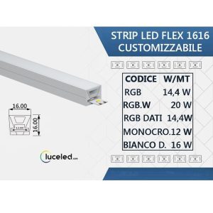 Ledco fl1616 striscia led flex customizzabile RGB 1 metro