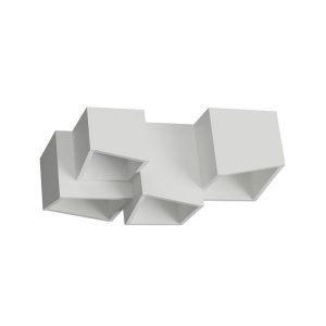 Plafoniera in gesso cubo asimmetrico per 5 GX53 plafone PLAP06 – CF Original