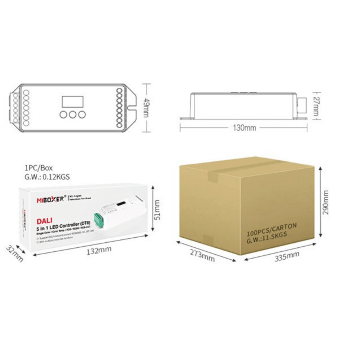 Ricevitore 5Ch Dali + Pulsante Rgb+Cct 12/24V 20A – Mi-Light – de Sanctis Light & Design - immagine 3