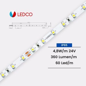 Ledco sl24 striscia led monocolore 3528 5 metri 4,8 W/M 24V 60 Led/M ip65
