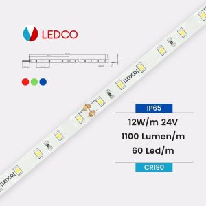 Ledco sl60/n striscia led monocromatica blu – rosso – verde 5 metri 12 W/M 24V 60 Led/M ip65