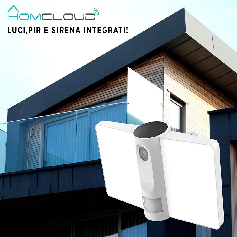 Telecamera wi-fi Flight 1S con Luce, PIR e sirena OUTDOOR – Homcloud - immagine 3