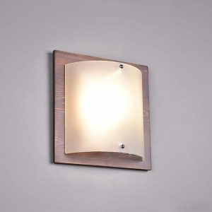 Applique Led quadrato Pali in legno e vetro E27 – Trio Lighting