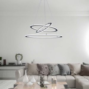 Lampada a sospensione Led Durban triplo anello dimmerabile tramite interruttore D. 80cm 75W- Trio Lighting
