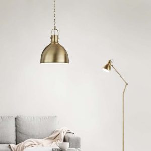 Lampada a sospensione Led Jasper cupola vintage D. 31cm H. 150cm E27- Trio Lighting