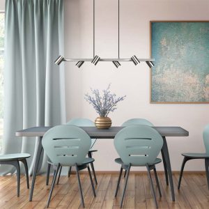 Lampada a sospensione Led Marley con barra in acciaio e sei cilindri orientabili GU10- Trio Lighting