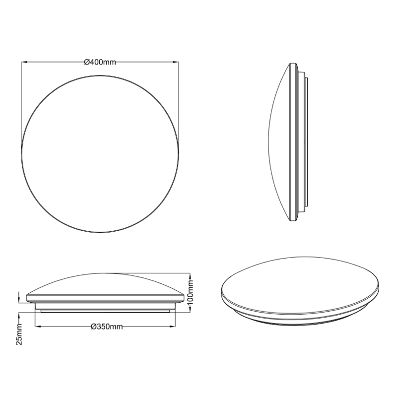 Plafoniera-Applique Led Lunar rotonda con fasi lunari regolabili con telecomando multifunzione 40/22W D. 60/40 cm- Trio Lighting - immagine 4